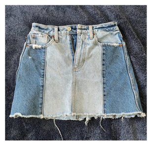 Abercrombie and Fitch Patched Denim Skirt